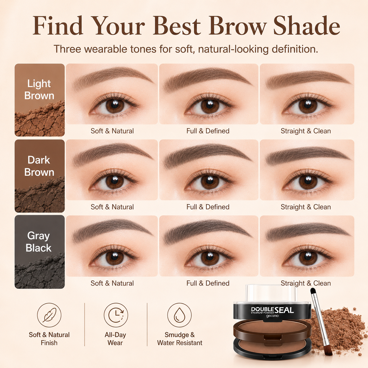 🤎GECOMO Eyebrow Stamp Stencil Kit