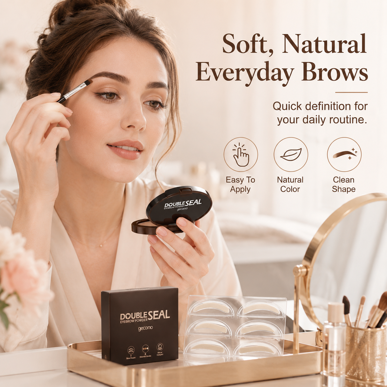 🤎GECOMO Eyebrow Stamp Stencil Kit