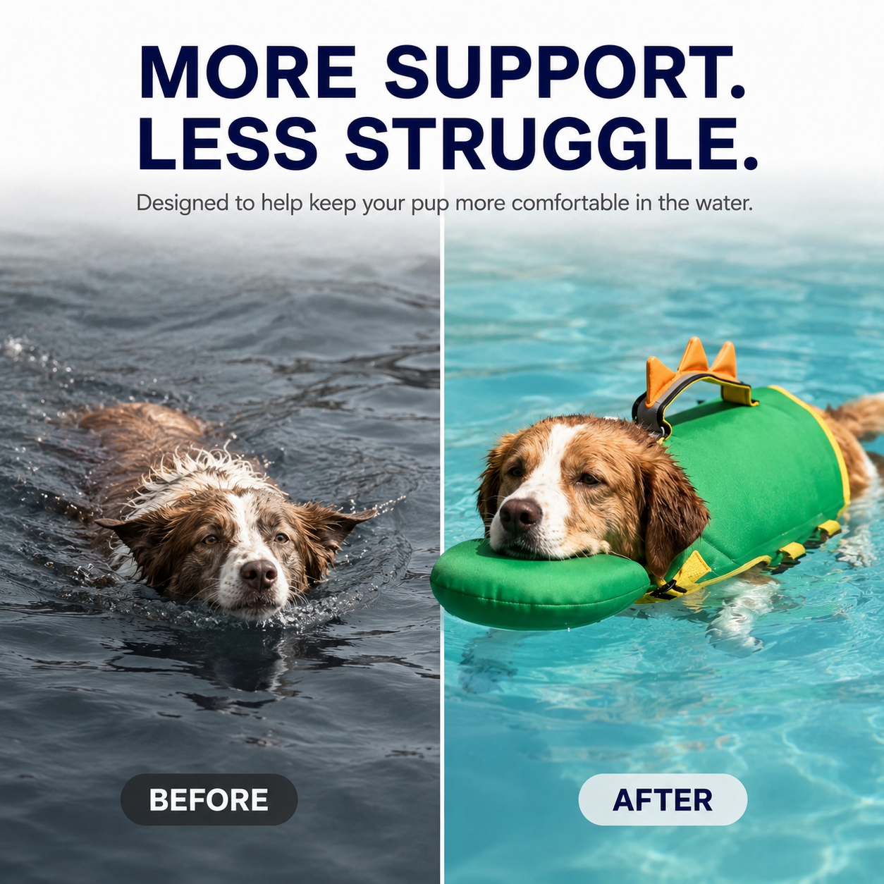 🔥LAST DAY 50% OFF🔥Dinosaur Dog Swim Float Vest with Chin Support & Rescue Handle