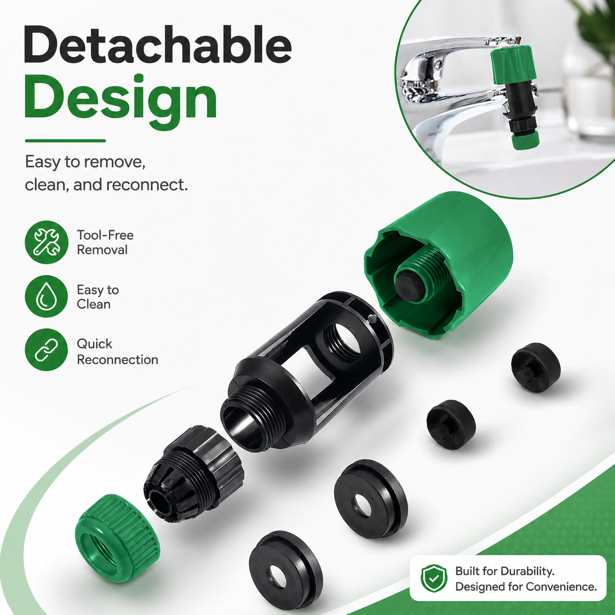 🚰 Universal Kitchen Tap Connector – Connect Your Faucet to a Garden Hose in Seconds