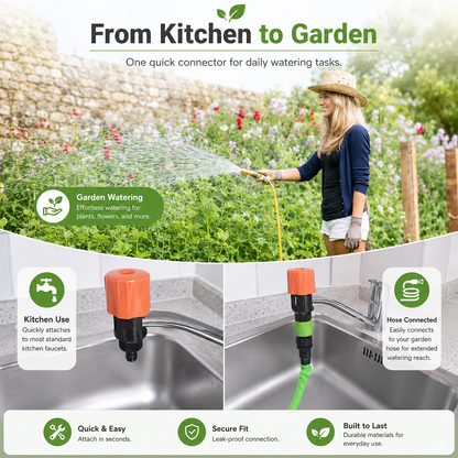 🚰 Universal Kitchen Tap Connector – Connect Your Faucet to a Garden Hose in Seconds