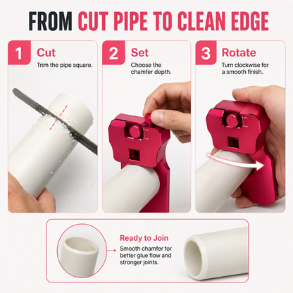 🔧 Adjustable Pipe Chamfer Tool – One Tool. Nine Pipe Sizes.