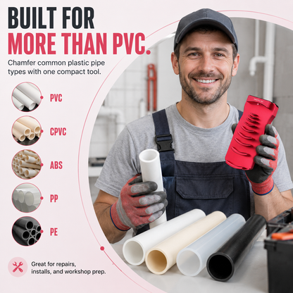 🔧 Adjustable Pipe Chamfer Tool – One Tool. Nine Pipe Sizes.