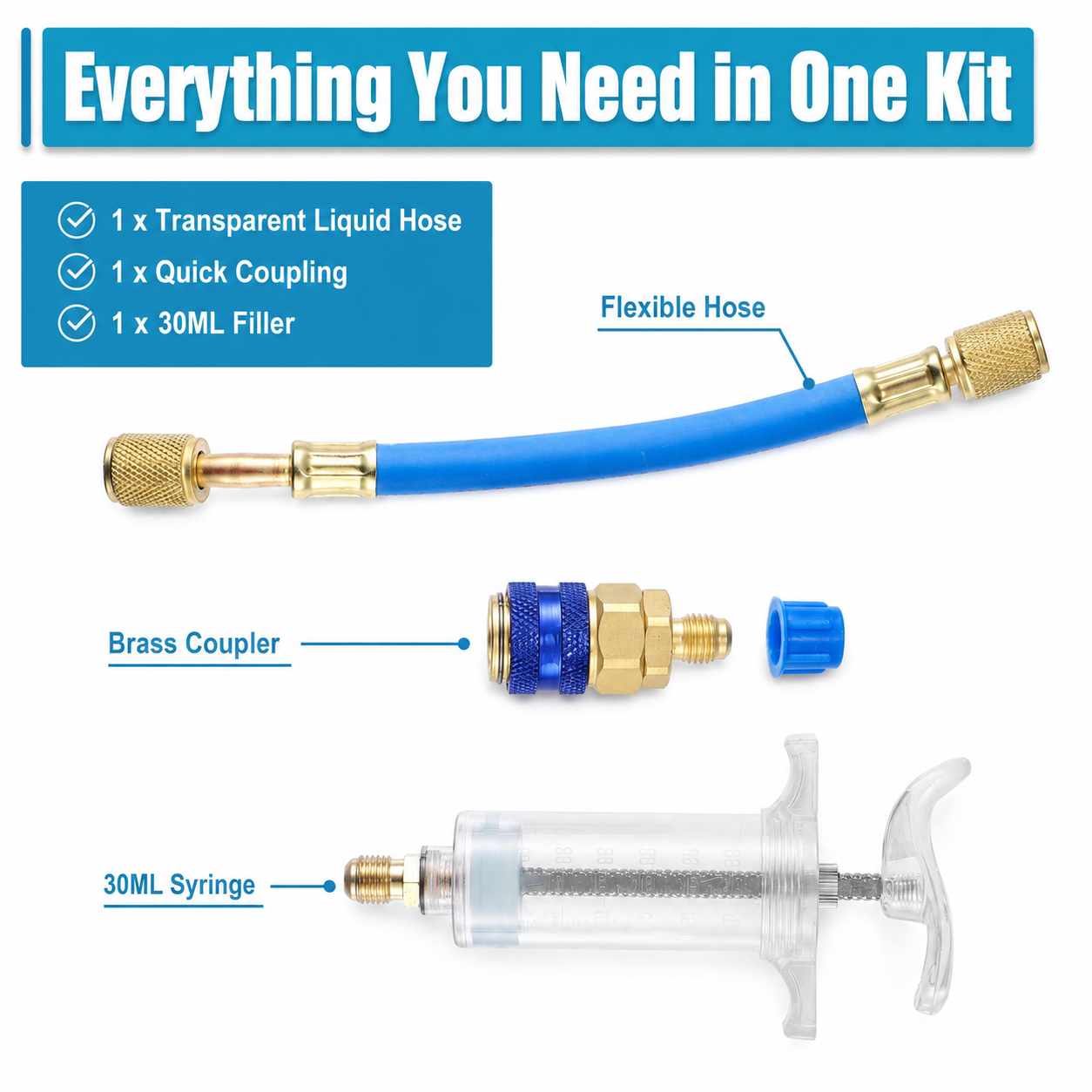 🧊 AC Oil &amp; Dye Injector Kit – Inject Oil &amp; Dye with Precision