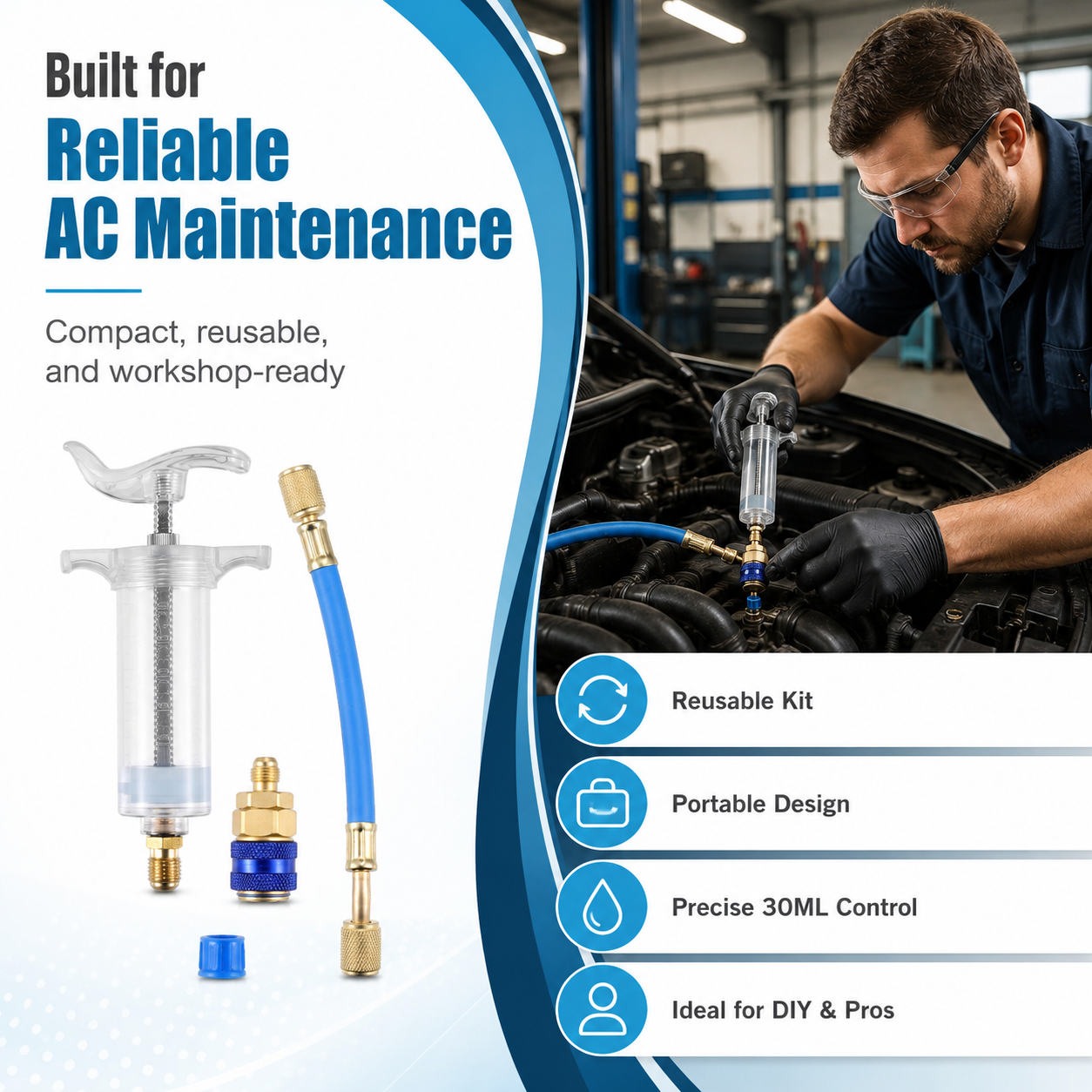 🧊 AC Oil &amp; Dye Injector Kit – Inject Oil &amp; Dye with Precision