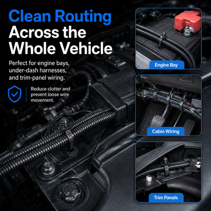🔗 110PCS Push-Mount Cable Ties – Tidy Up Your Engine Bay