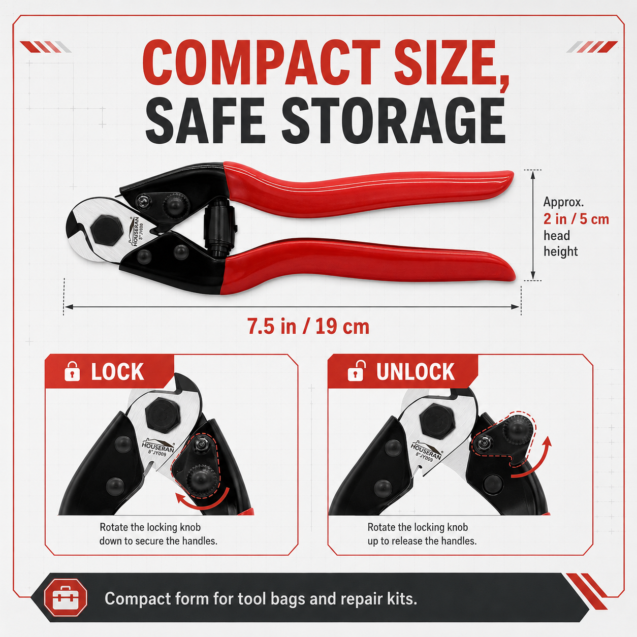 ✂️ Precision Cable Cutter – CR-V Steel Blade