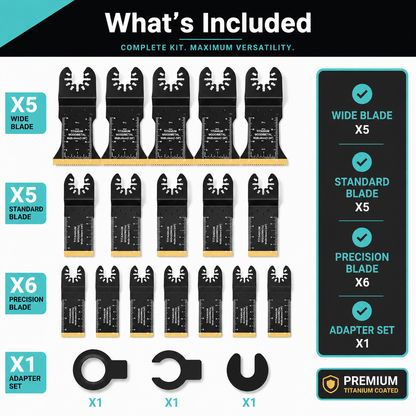 🔪 Premium Multi-Tool Blade Kit – Titanium Teeth. Longer Life.