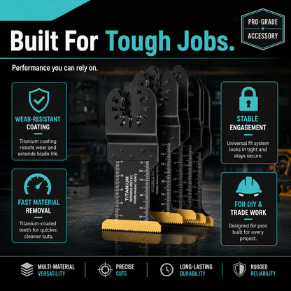 🔪 Premium Multi-Tool Blade Kit – Titanium Teeth. Longer Life.