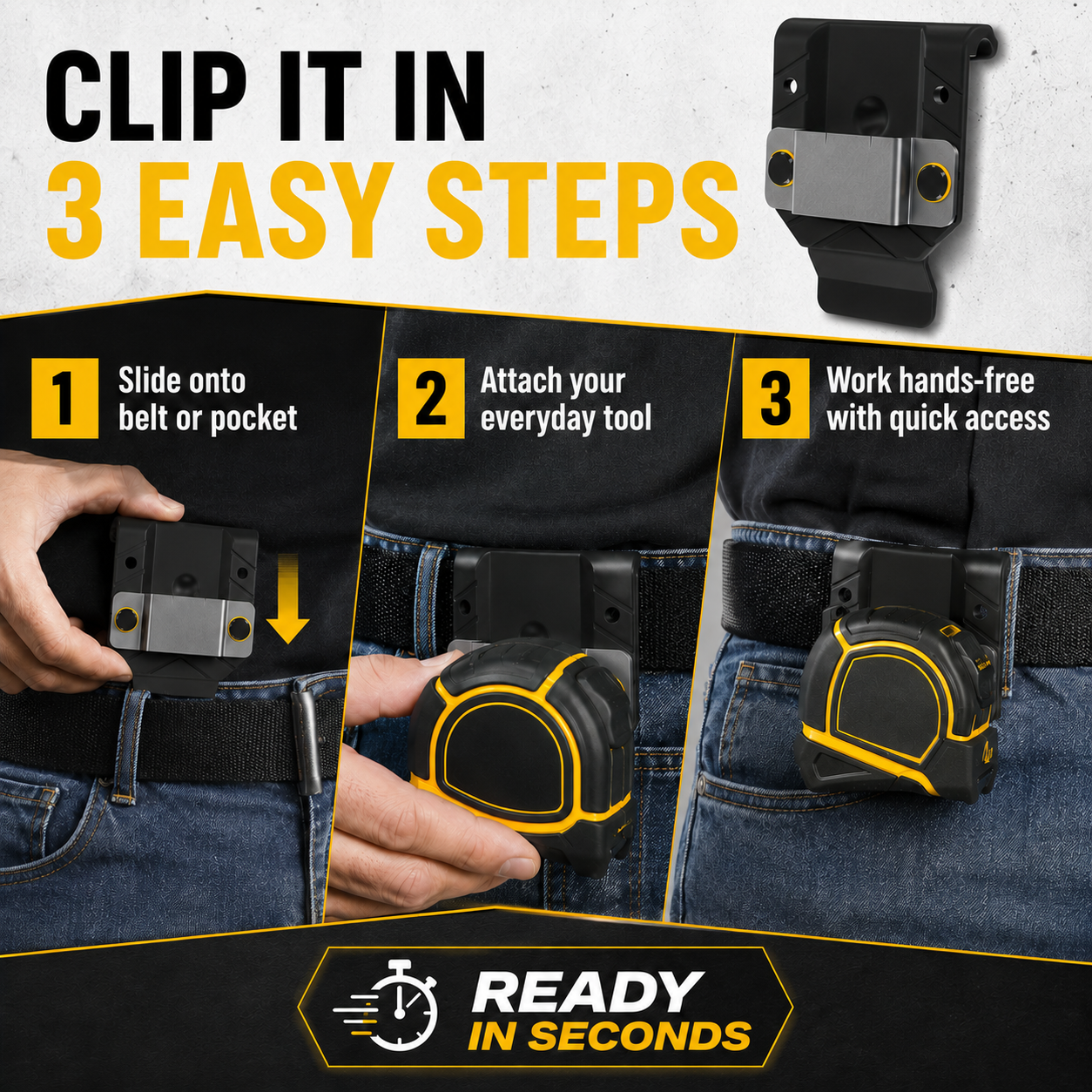 🛠️ Belt Tool Holder – Compact. Secure. Always Ready.
