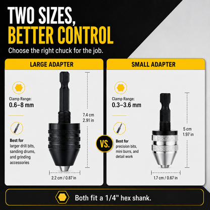 🔩 Keyless Chuck Adapter Set – Turn Any Driver into a Precision Drill