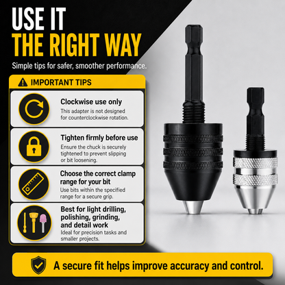 🔩 Keyless Chuck Adapter Set – Turn Any Driver into a Precision Drill