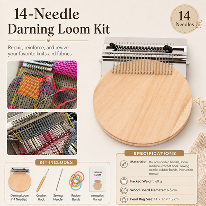 🧵 Fast Fabric Repair – Mini Darning Loom Kit
