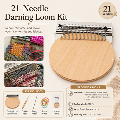 🧵 Fast Fabric Repair – Mini Darning Loom Kit