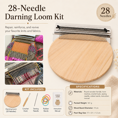 🧵 Fast Fabric Repair – Mini Darning Loom Kit