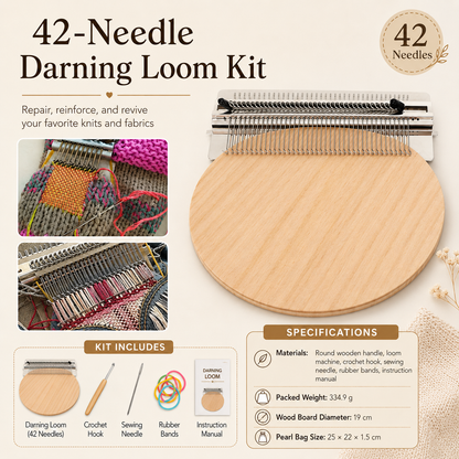 🧵 Fast Fabric Repair – Mini Darning Loom Kit