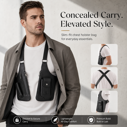 🎒 Concealed Carry Chest Holster Bag – Elevated Style