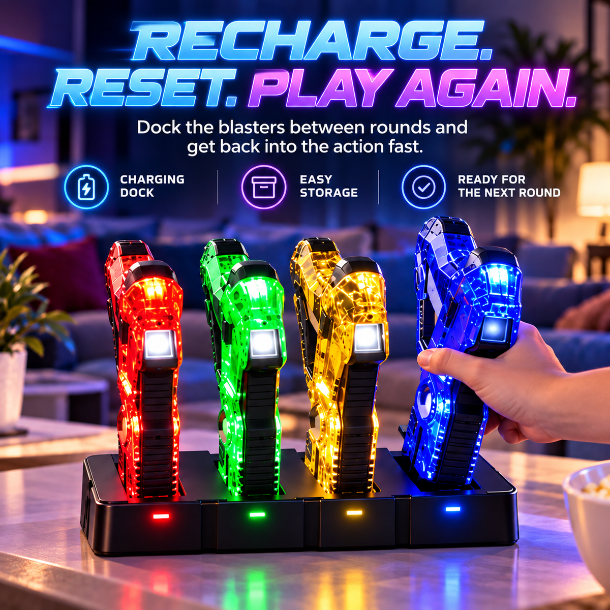 ⚡ 50% OFF 4-Player Laser Tag Set – Rechargeable Indoor Battle Game for Kids & Family 🎯