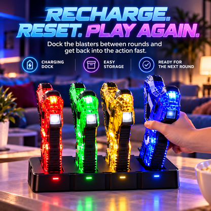 ⚡ 50% OFF 4-Player Laser Tag Set – Rechargeable Indoor Battle Game for Kids & Family 🎯