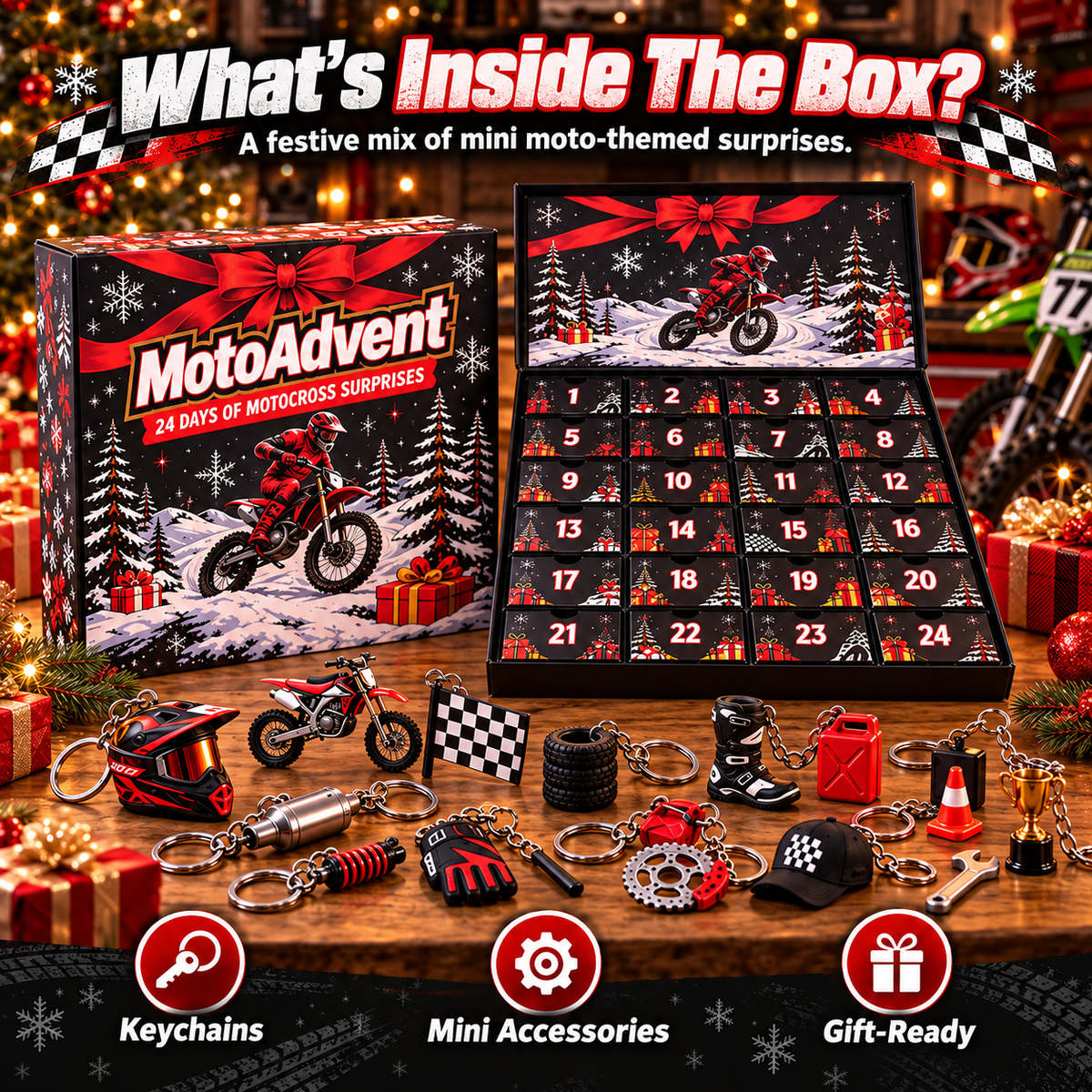 🏁 50% OFF 24-Day Motocross Advent Calendar – Daily Rider Surprises for Christmas 🎄