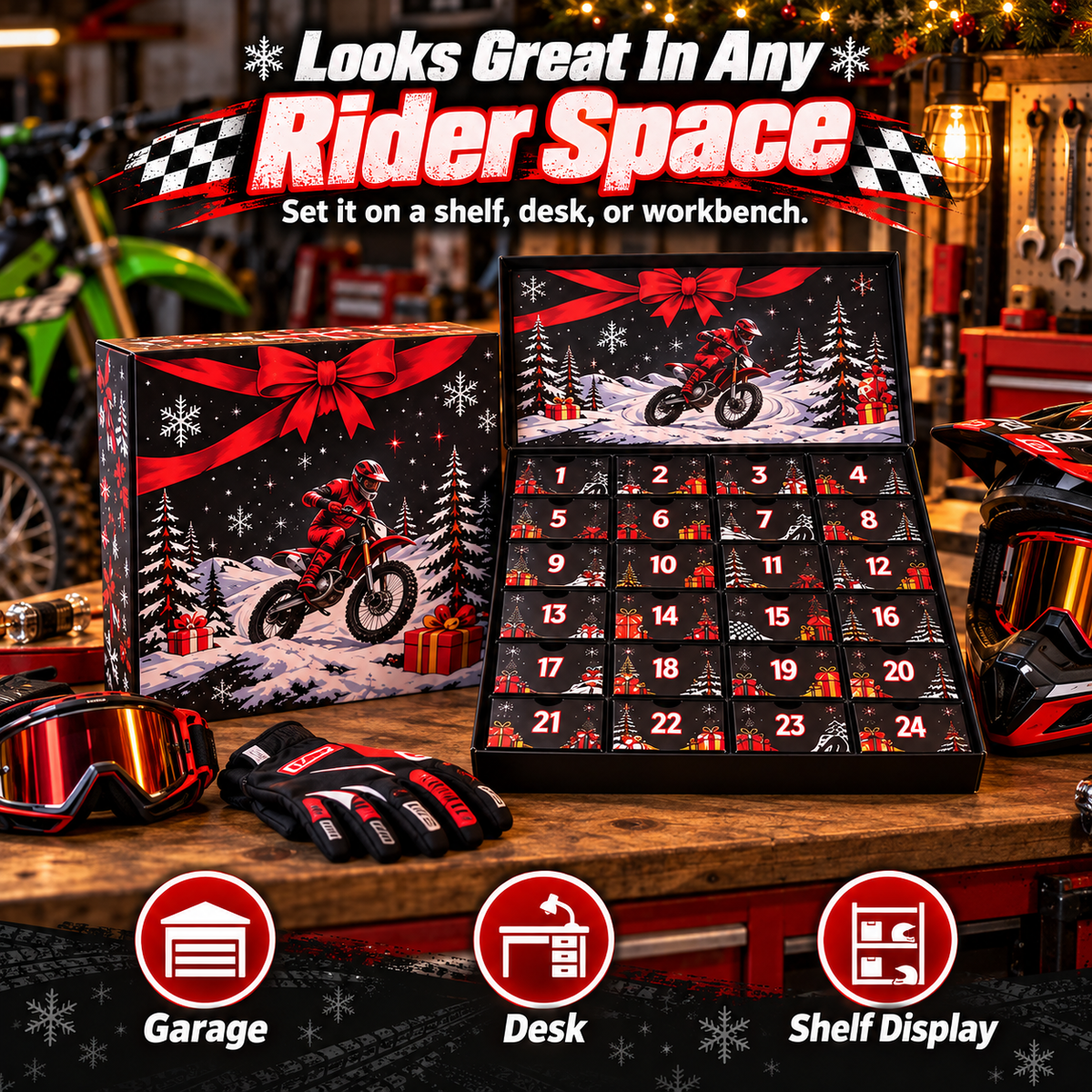 🏁 50% OFF 24-Day Motocross Advent Calendar – Daily Rider Surprises for Christmas 🎄