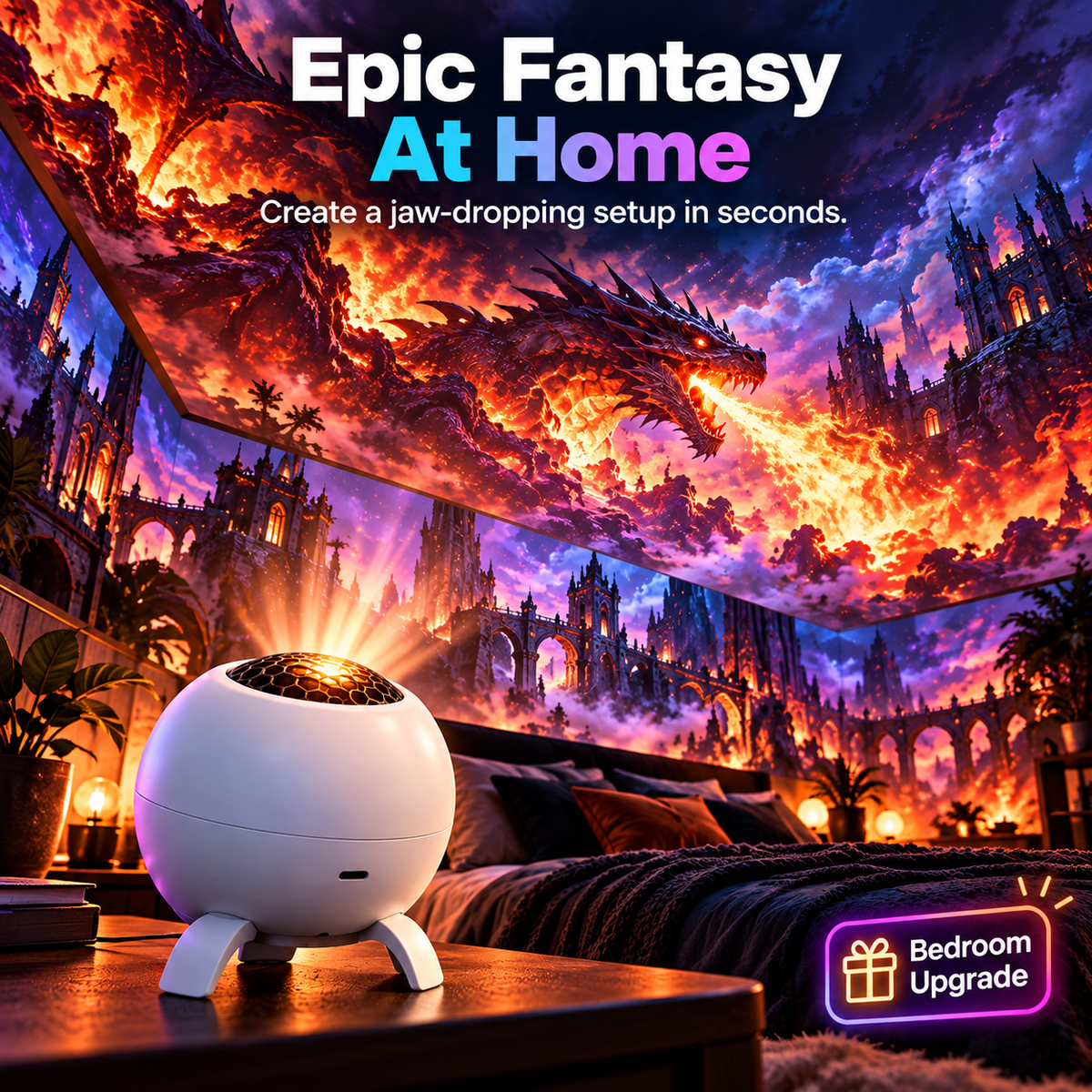 🌌 50% OFF Immersive Fantasy Room Projector – Transform Your Gaming Room in Seconds 🎮