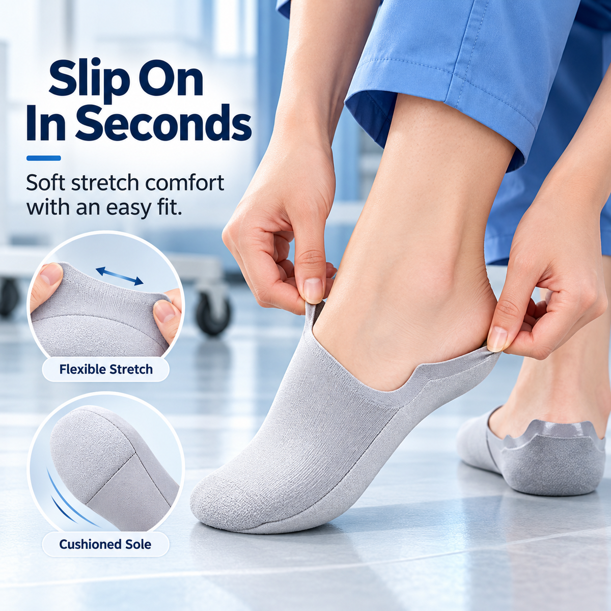 ☁️ 50% OFF Low-Cut Cushioned Comfort Socks – Soft Support for Long Days on Your Feet 👣