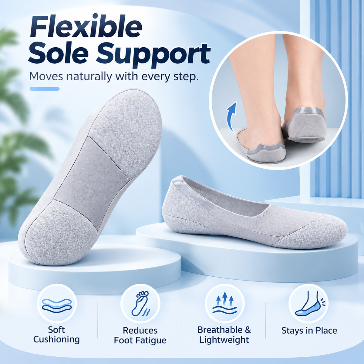 ☁️ 50% OFF Low-Cut Cushioned Comfort Socks – Soft Support for Long Days on Your Feet 👣