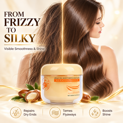 🌿 50% OFF Keratin Protein Hair Mask – Smooth Frizz, Nourish Dry Hair & Boost Shine ✨