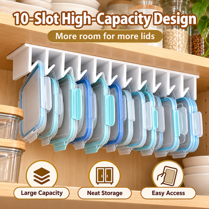 🧺 50% OFF Under-Shelf Lid Organizer – Turn Cabinet Clutter Into Easy-Grab Storage ✨
