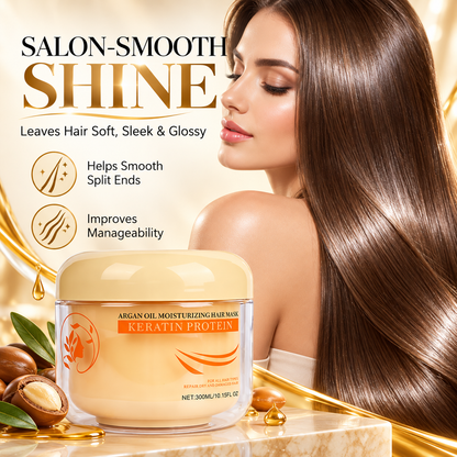 🌿 50% OFF Keratin Protein Hair Mask – Smooth Frizz, Nourish Dry Hair & Boost Shine ✨