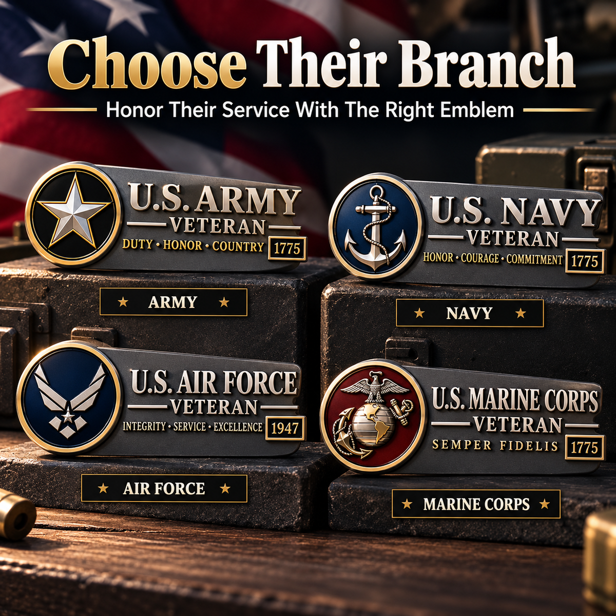 🎖️ 50% OFF Veteran Vehicle Emblem – Honor Their Service With Pride 🇺🇸