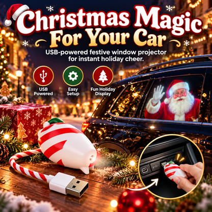 🎄 50% OFF Christmas Car Window Projector – USB-Powered Holiday Magic for Every Drive ✨