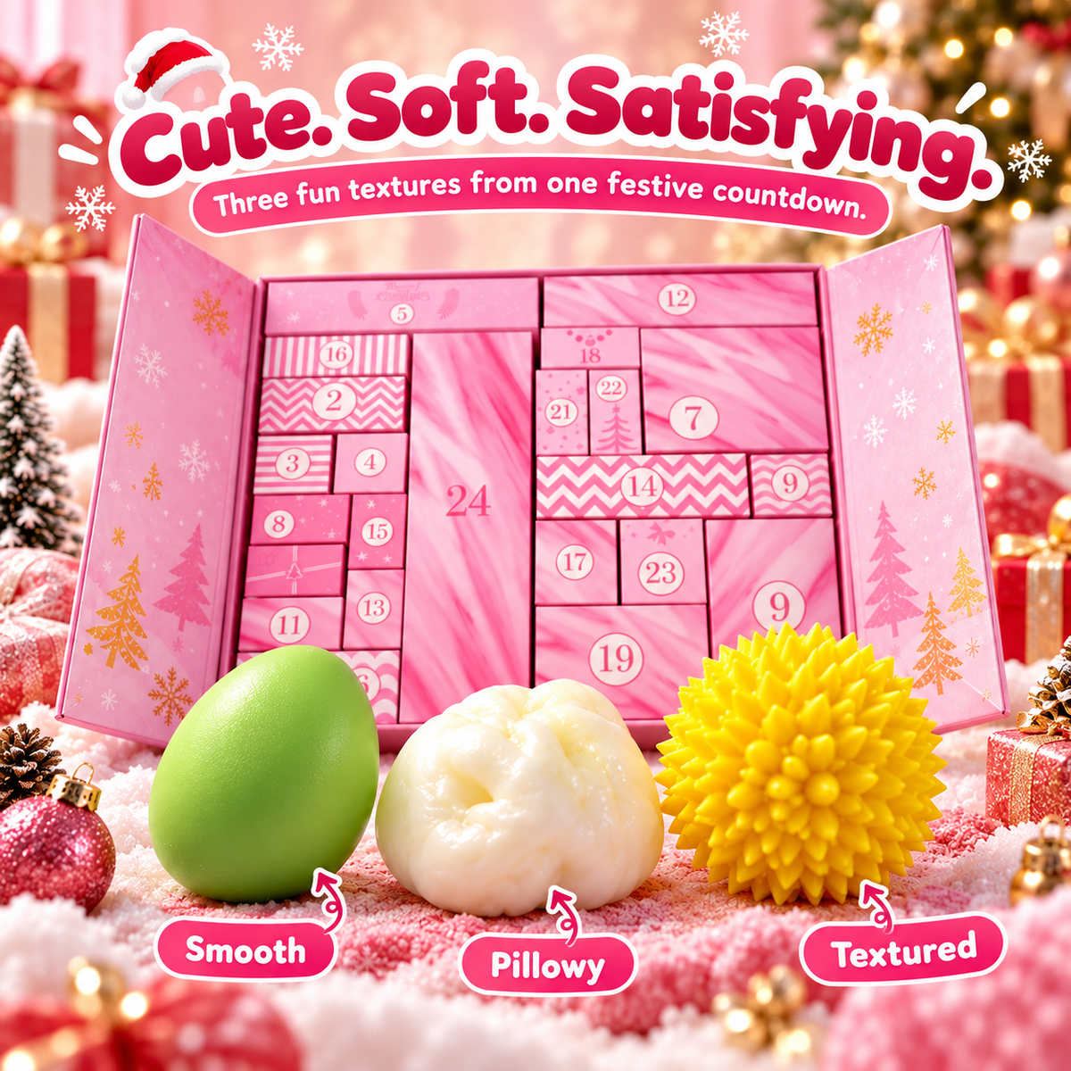 🎀 50% OFF 24-Day Squishy Advent Calendar – A New Soft Surprise Every Day 💕