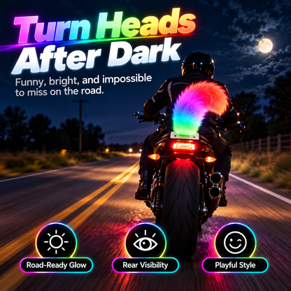 🌈 50% OFF Rainbow LED Motorcycle Tail – Plush Glow Accent for a Bold Night Ride 🏍️