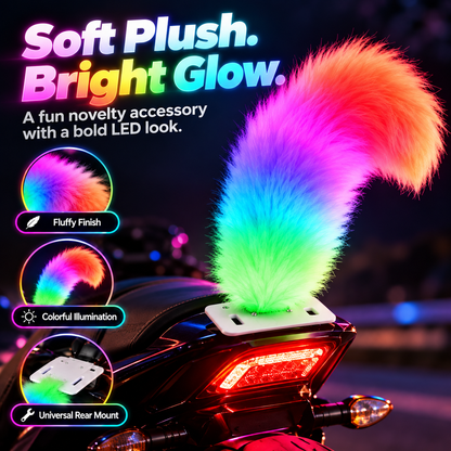 🌈 50% OFF Rainbow LED Motorcycle Tail – Plush Glow Accent for a Bold Night Ride 🏍️