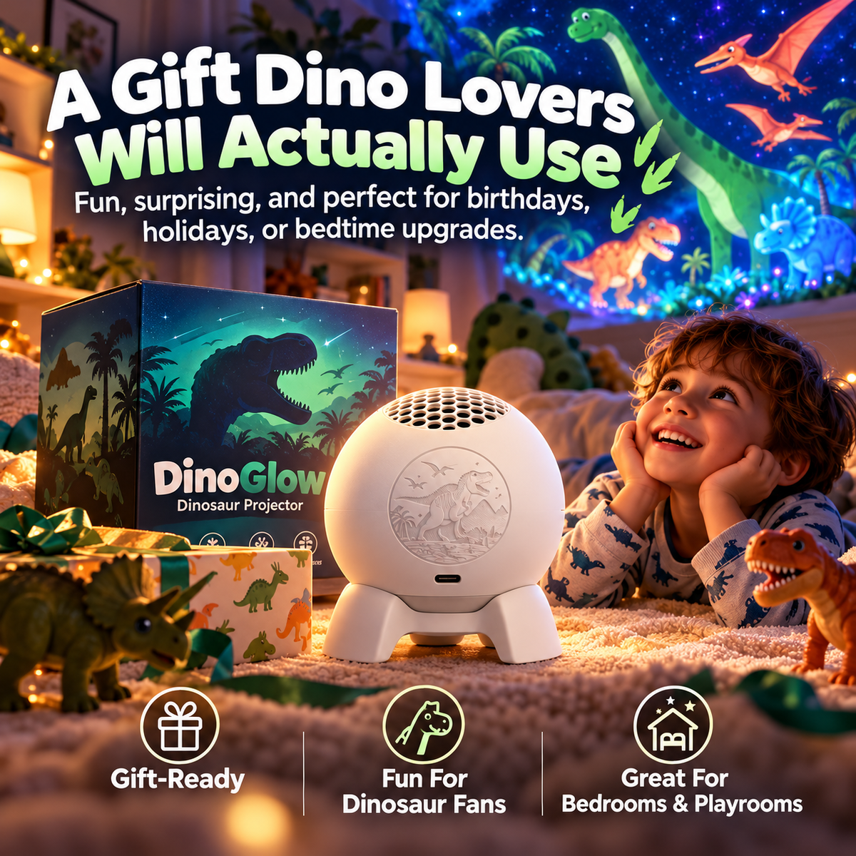 🦖 50% OFF Dinosaur Room Projector – Turn Walls & Ceilings Into a Dino Adventure ✨