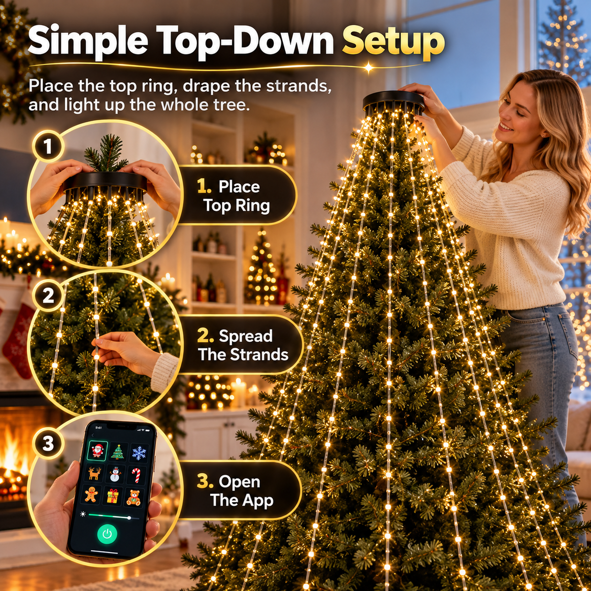 🎄 50% OFF App-Controlled Christmas Tree Lights – Turn Your Tree Into a Holiday Light Show ✨