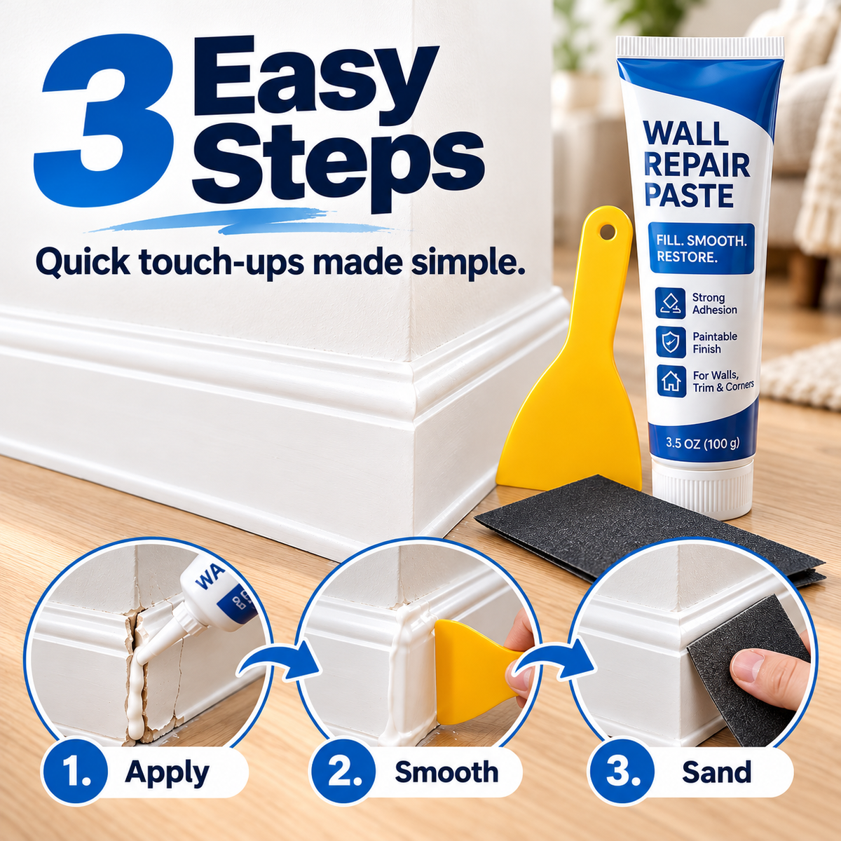 🛠️ 50% OFF Wall Repair Paste – Fix Cracks, Gaps & Damaged Corners Fast ✨
