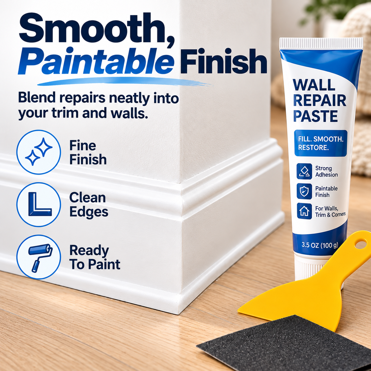 🛠️ 50% OFF Wall Repair Paste – Fix Cracks, Gaps & Damaged Corners Fast ✨