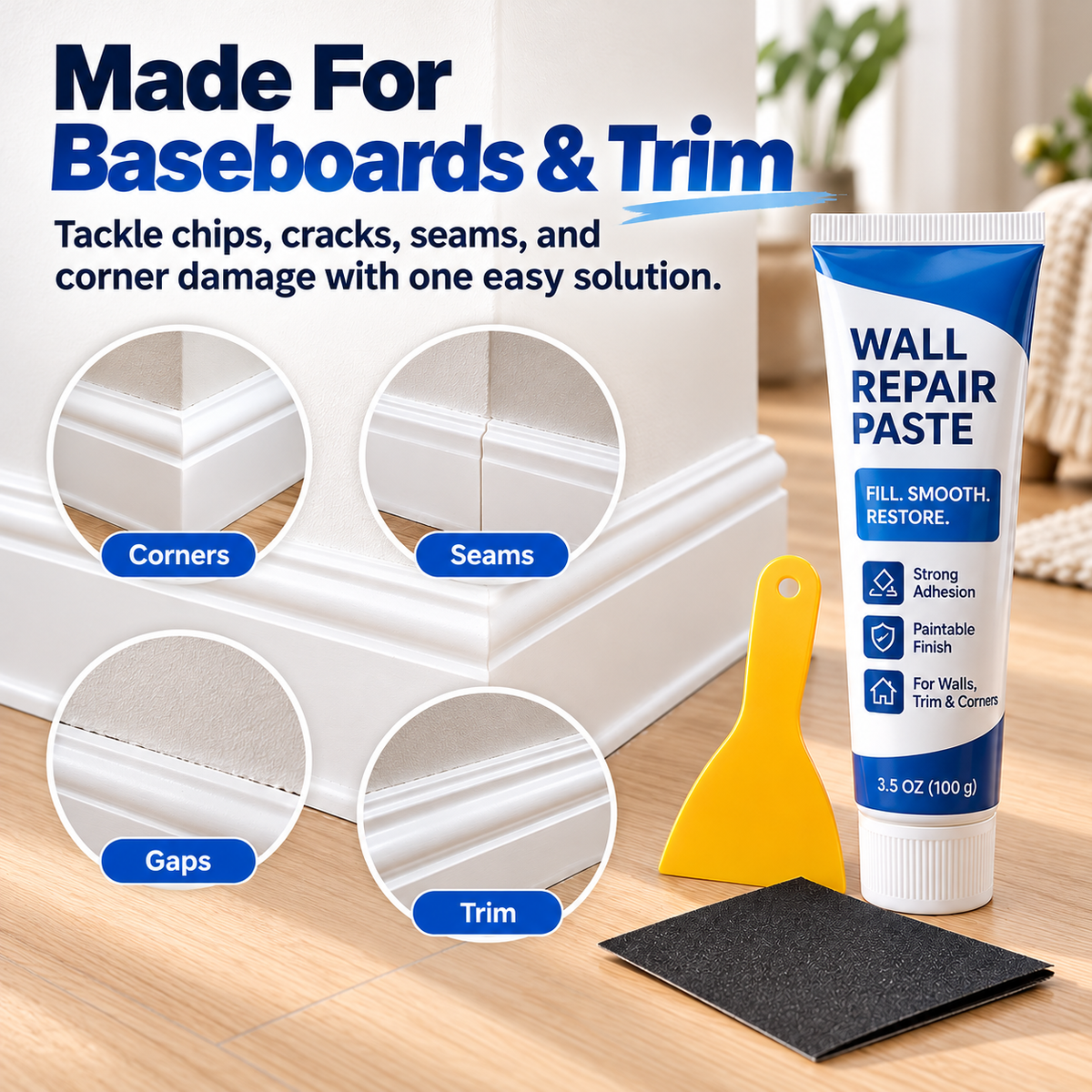 🛠️ 50% OFF Wall Repair Paste – Fix Cracks, Gaps & Damaged Corners Fast ✨
