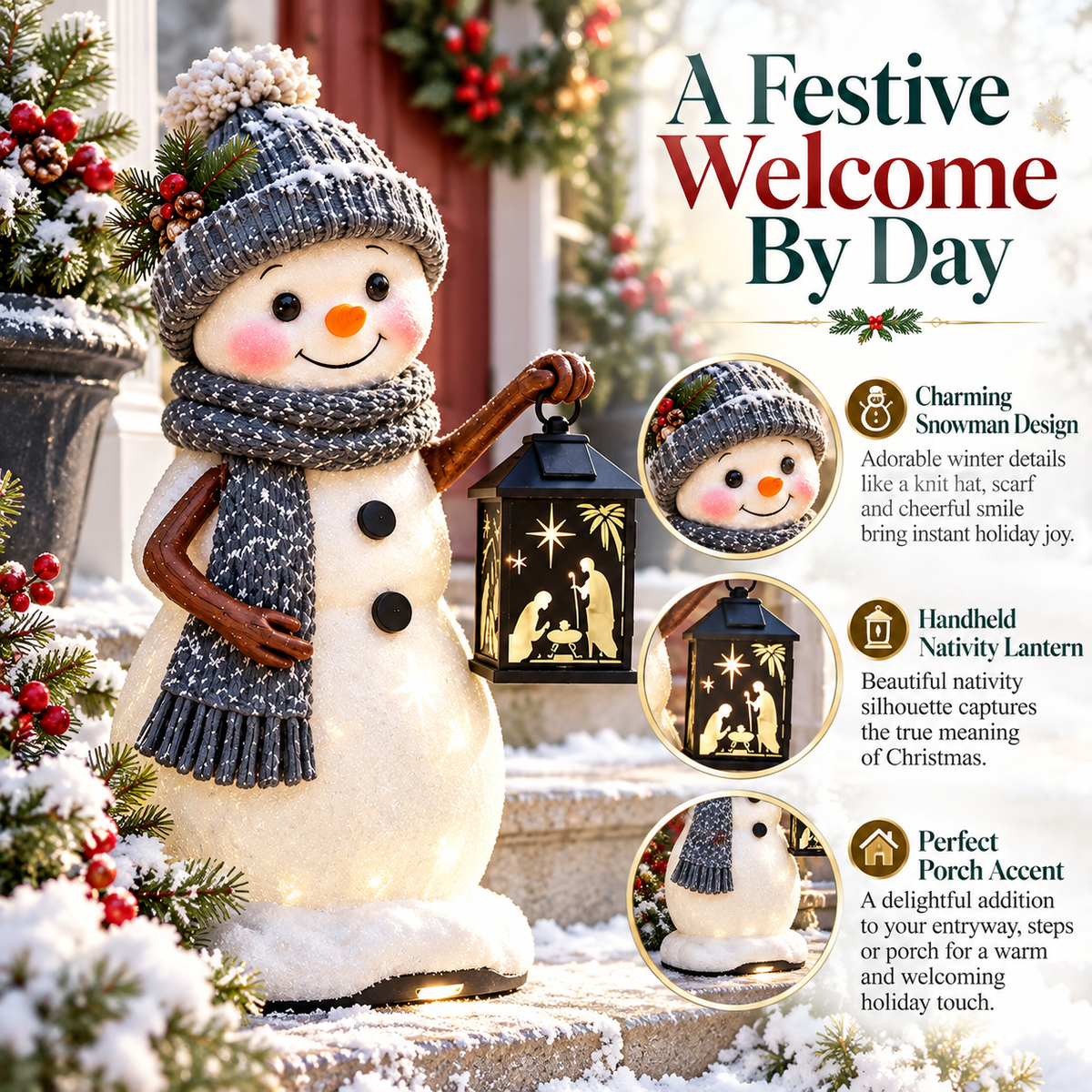 ✨ 50% OFF Snowman Christmas Projector – Glowing Nativity Lantern & Holiday Light Display 🎄