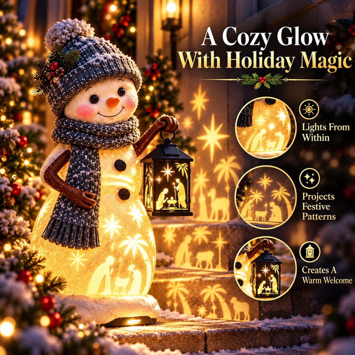 ✨ 50% OFF Snowman Christmas Projector – Glowing Nativity Lantern & Holiday Light Display 🎄