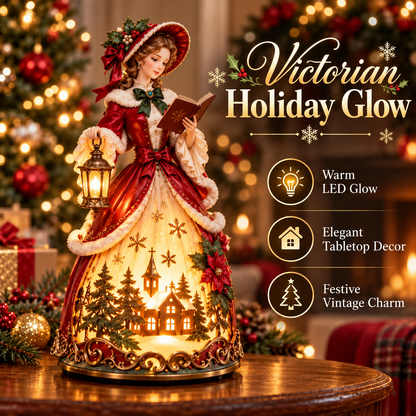 🎄 50% OFF Victorian Christmas Lady LED Light-Up Decoration ✨