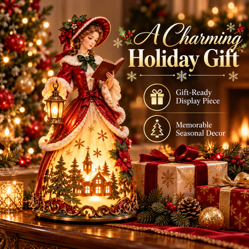 🎄 50% OFF Victorian Christmas Lady LED Light-Up Decoration ✨