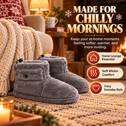 🔥 50% OFF Heated Plush Slippers – Soft Cozy Warmth For Cold Days ❄️