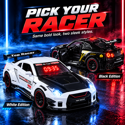🏁 50% OFF Racing RC Car – Pick Black or White With Digital Roof Display 🎮