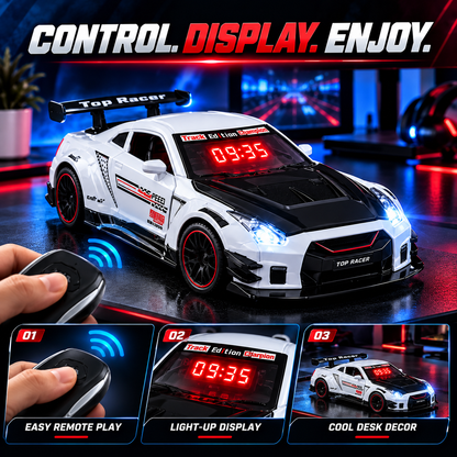 🏁 50% OFF Racing RC Car – Pick Black or White With Digital Roof Display 🎮