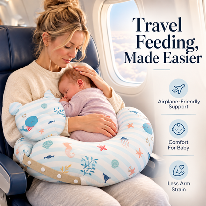 ✨ 50% OFF Portable Nursing Pillow – Curved Baby Support Cushion For Comfortable Travel 🤱