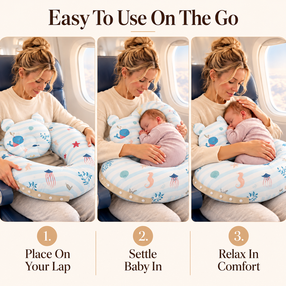 ✨ 50% OFF Portable Nursing Pillow – Curved Baby Support Cushion For Comfortable Travel 🤱